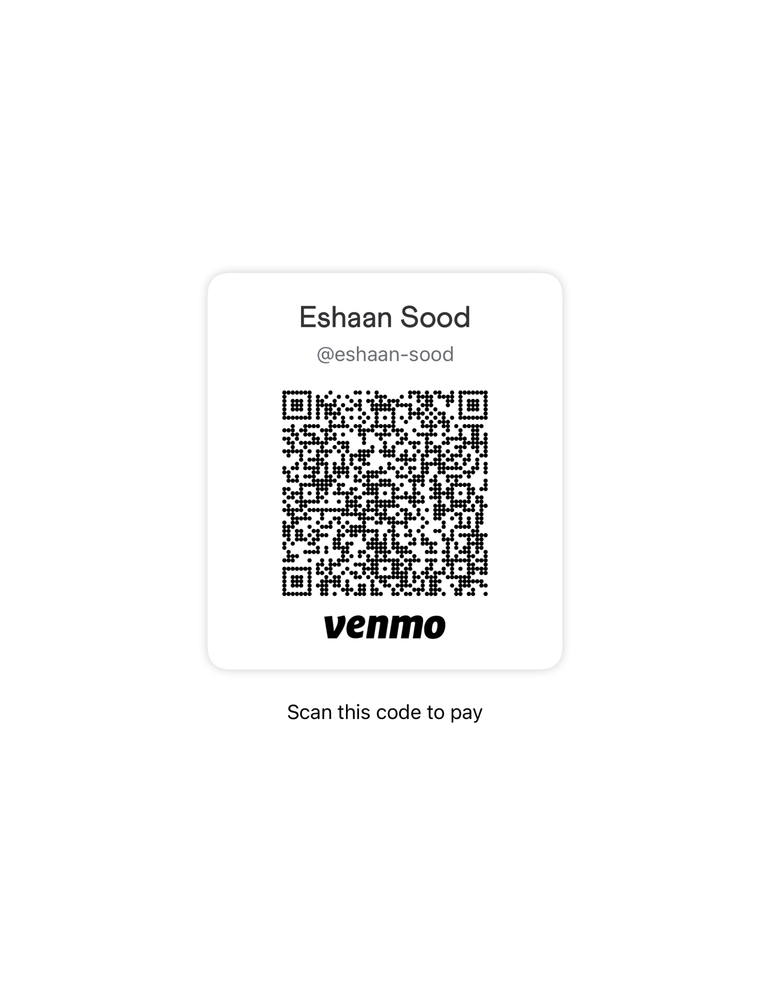 Venmo QR code for ticket payment